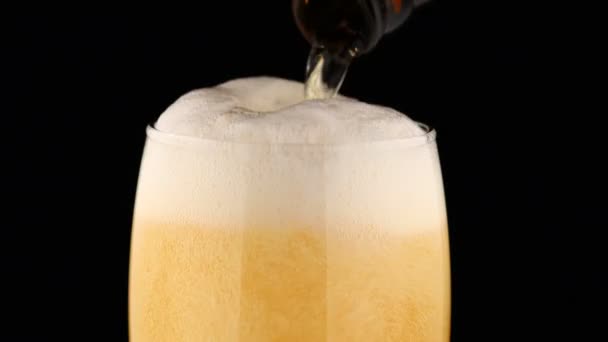Beer Glass Foam Closeup — Stock Video