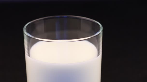 Milk Pour Glass Close — Stock Video