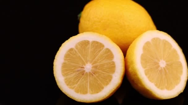 Fondo Blanco Fruta Rodajas Limón — Vídeo de stock