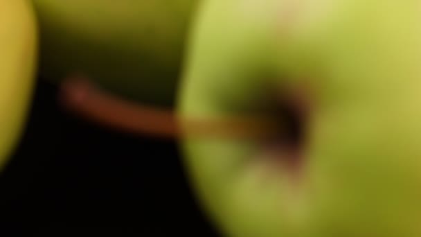 Gelb Grüne Äpfel Golden Aus Nächster Nähe — Stockvideo