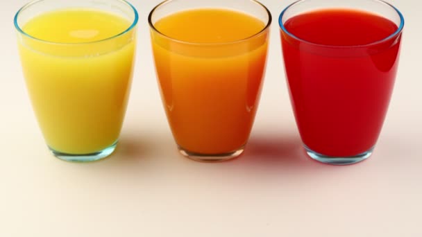 Suco Frutas Exóticas Coloridas — Vídeo de Stock