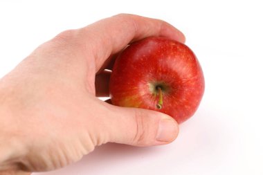 Elma galası kırmızısı insan ellerinde.