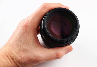 LVIV, UKRAINE - 28 Şubat 2020: Portre lensleri CANON EF 100 mm f / 2 USM