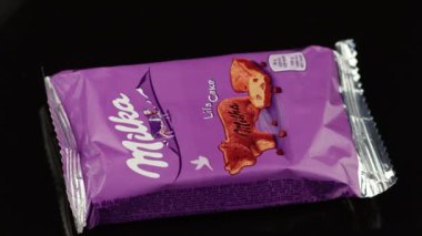 LVIV, UKRAINE - 20 Mart 2021 Milka Lila keki