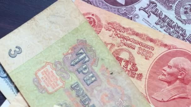 Sovyet Kağıt Para Rublesi Kapanıyor — Stok video