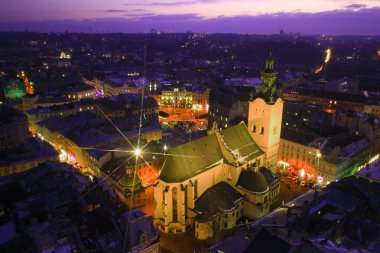 Avrupa 'nın güzel şehri Lviv Panorama