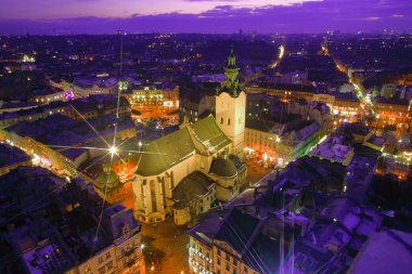 Avrupa 'nın güzel şehri Lviv Panorama
