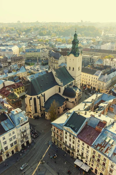 City Lviv Has Beautiful Panorama — Stock Photo, Image