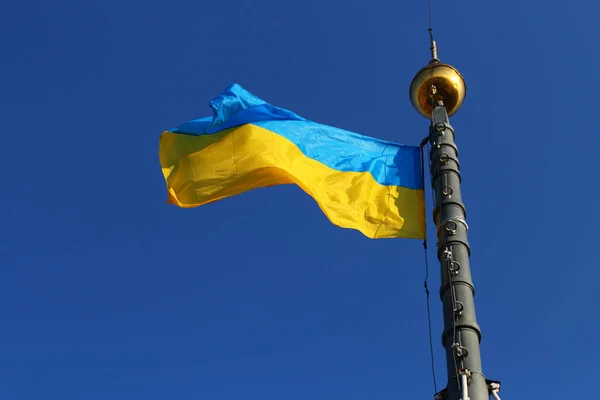 Прапор України Синьому Тлі — стокове фото