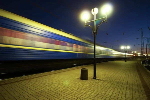 Lviv Ukraine October 2019 Nice Train Night — Stock Photo, Image