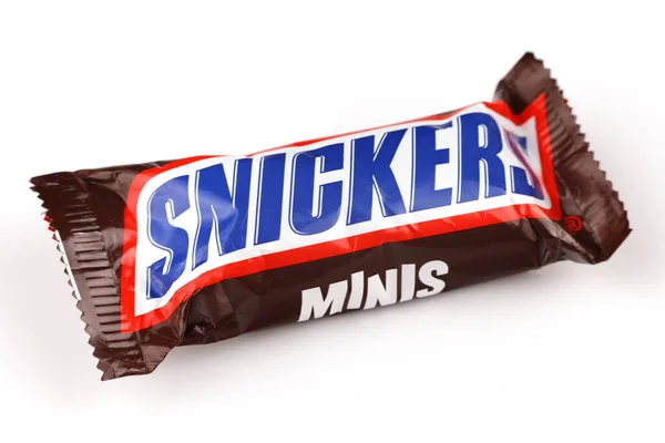 Lviv Ukraine Dubna 2021 Snickers Minis Chocolate Bar Isolate — Stock fotografie