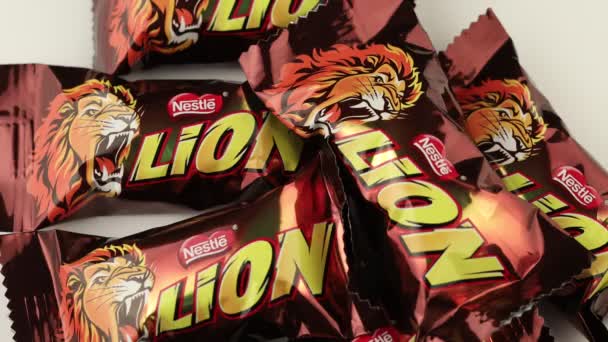 Lviv Ukraine April 2021 Lion Chocolate Candies — Stock Video