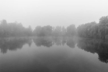 Sisin içindeki güzel göl manzarası