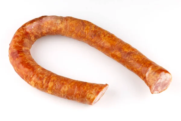 Appetizing Sausage White Background — Stock Photo, Image