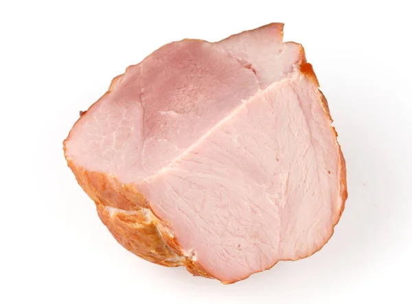 Produit Viande Jambon Appétissant Sur Fond Blanc — Photo