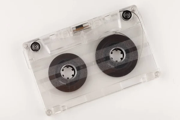 Old Audio Cassette White Background Close — Stock Photo, Image