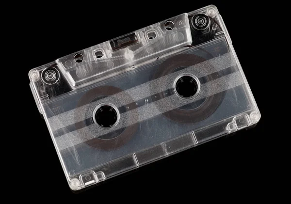 Old Audio Cassette Black Background Close — Stock Photo, Image