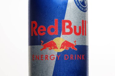 LVIV, UKRAINE - 05 Mayıs 2021: Red Bull enerji içeceği