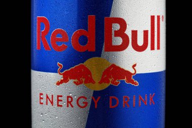 LVIV, UKRAINE - 05 Mayıs 2021: Red Bull enerji içeceği