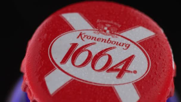 Lviv Ukraine Mayıs 2021 1664 Kronenbourg Blanc Meyveleri Kupası — Stok video