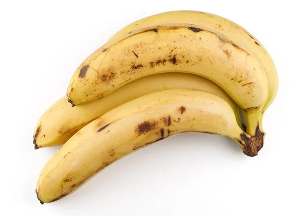 Bananas Não Frescas Com Manchas Isoladas — Fotografia de Stock