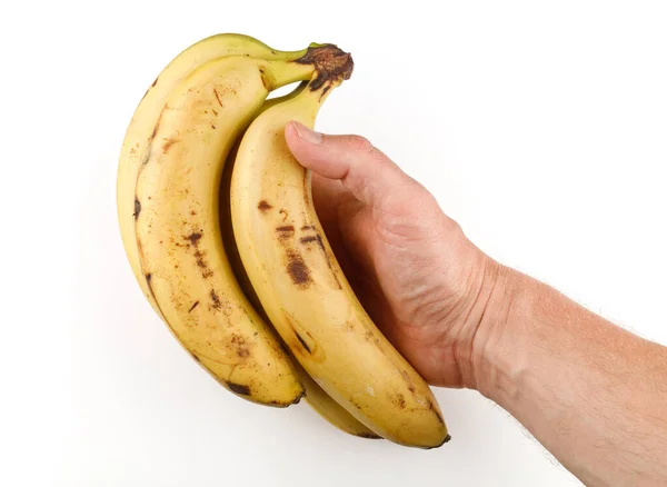 Pas Des Bananes Fraîches Avec Des Taches Main — Photo