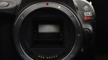 LVIV, UKRAINE - May 13, 2021: Canon sl1 digital SLR camera