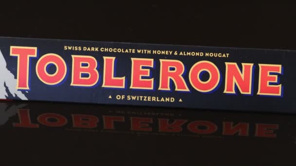 Lviv Ukraine May 2021 Tobleron Swiss Dark Chocolate — Αρχείο Βίντεο