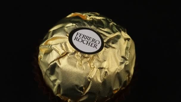 Lviv Ukraine May 2021 Ferrero Rocher Chocolates Sweets — Stok video