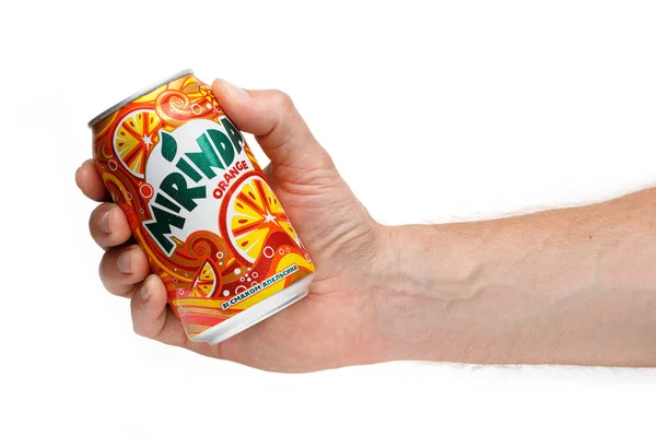 Lviv Ukraine Mei 2021 Mirinda Frisdrank Blik — Stockfoto