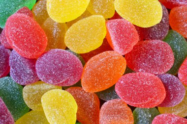 Renkli jöle şekerleri yakın plan.
