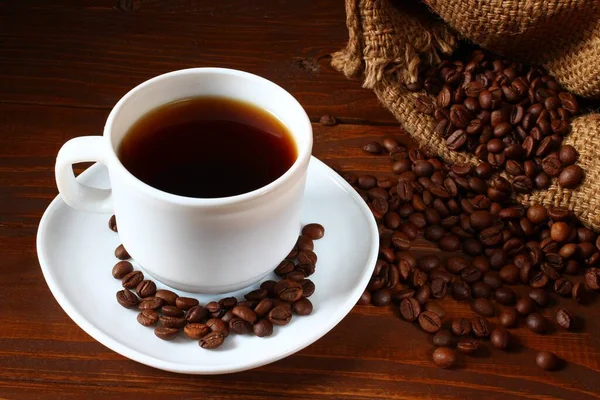 Cup Coffee Coffee Beans Beautiful Still Life — Stock Photo, Image