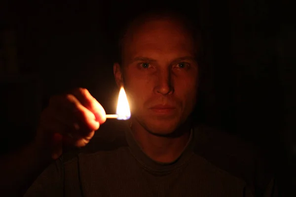 Homme Dans Noir Brille Éclat — Photo