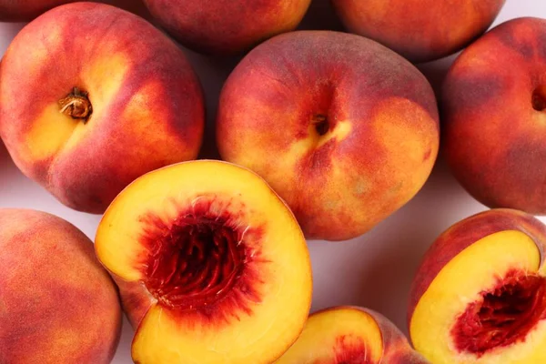 Peach White Background Closeup — Stock Photo, Image