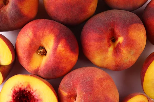 Peach White Background Closeup — Stock Photo, Image