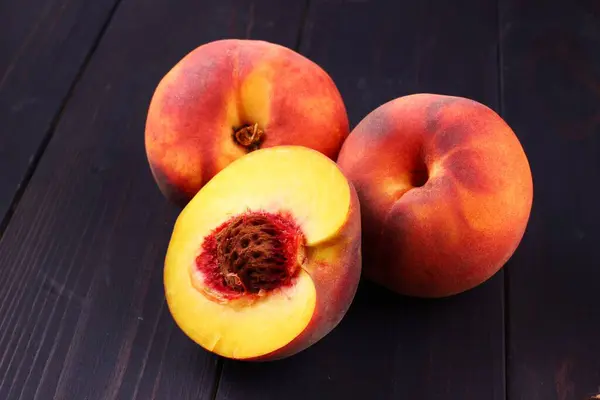 Peach Dark Wooden Background — Stock Photo, Image