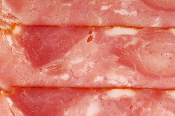 Prosciutto Affettato Primo Piano Sfondo Consistenza — Foto Stock