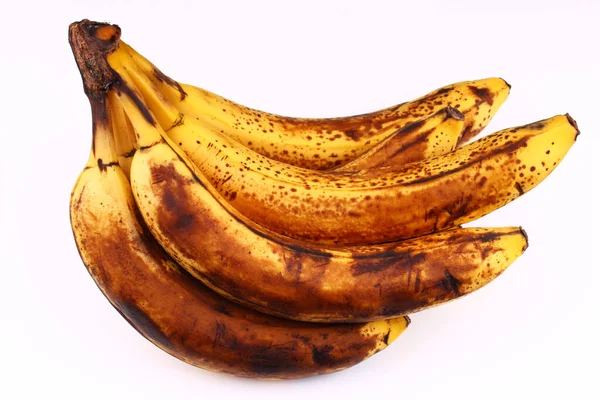 Bananas Podres Fundo Branco Fechar — Fotografia de Stock
