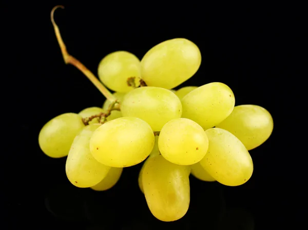 Yellow Grape Sultana Thompson Seedless Kishmish Black Background — Stock Photo, Image