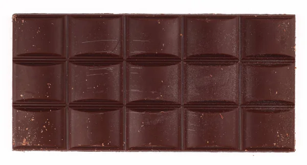 Uma Barra Chocolate Marrom Fundo Branco — Fotografia de Stock