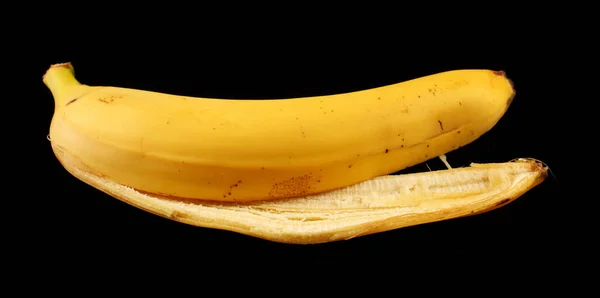 Peau Banane Sur Fond Sombre — Photo