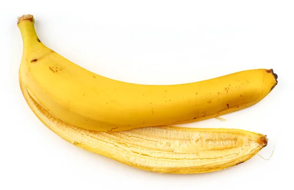 Peau Banane Sur Fond Blanc — Photo