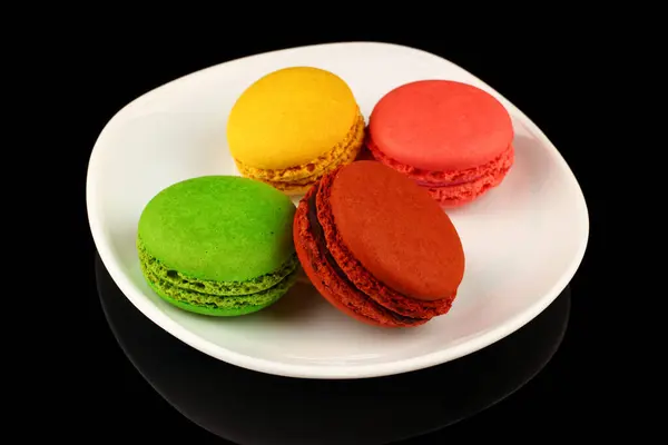 Macaroon Colored Cookies Pastry Plate — Stock Photo, Image