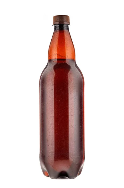 Plastic Bottle Beer White Background — Stock Photo, Image