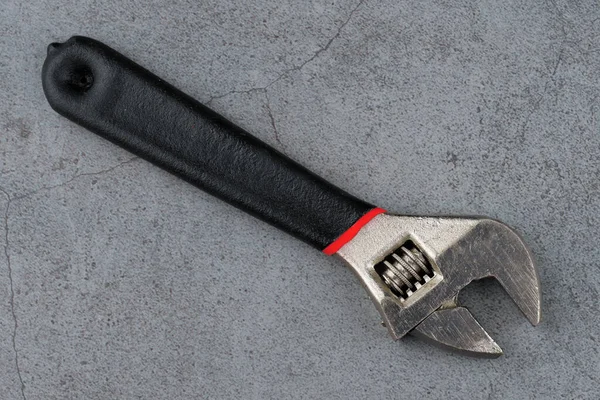 Einstellbarer Schraubenschlüssel Aus Nächster Nähe Handwerkzeuge Aus Metall — Stockfoto