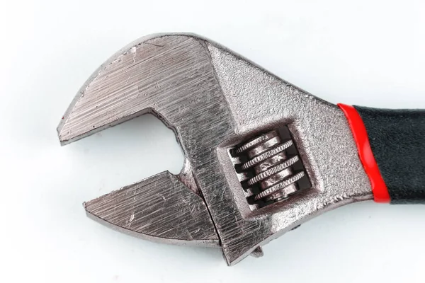 Ayarlanabilir Ngiliz Anahtarı Yakın Plan Metal Aletleri — Stok fotoğraf