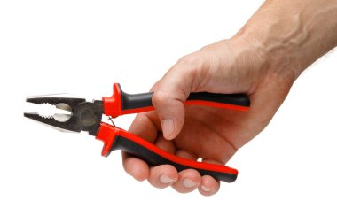 Beyaz izole arkaplan üzerindeki pense aracı