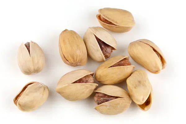 Delicious Pistachios Nuts White Background — Stock Photo, Image