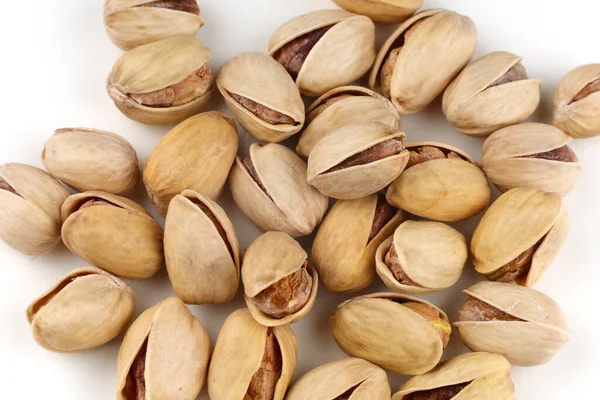 Delicious Pistachios Nuts White Background — Stock Photo, Image