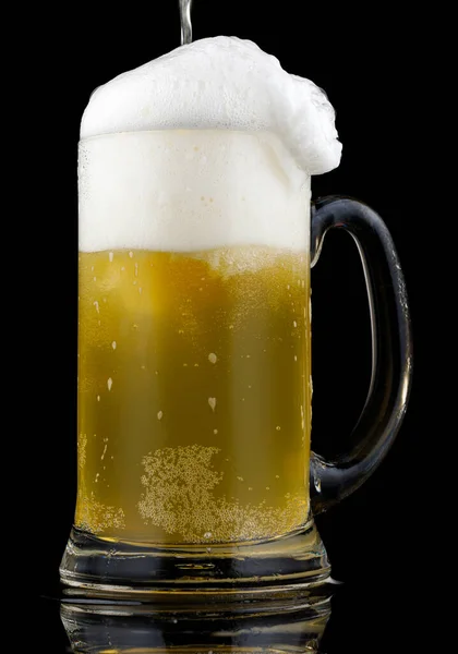 Pivo Skleněné Bílé Pěně — Stock fotografie